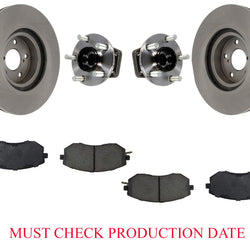 Rodamientos de cubo de rueda delantera, rotores y pastillas de freno para Subaru Forester 01/15/14-18