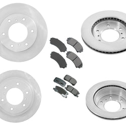 Se adapta a rotores de disco de freno delantero y trasero Mitsubishi Montero 01-06 y pastillas de cerámica, 6 piezas