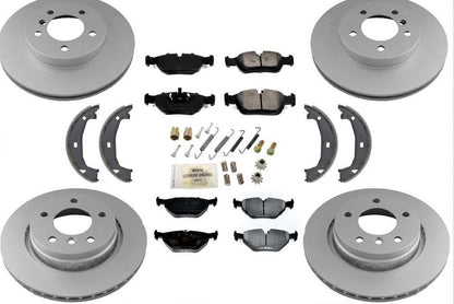 Para BMW 2001-2005 325i Tracción Trasera Rotores de Freno Delanteros y Traseros Pastillas Metálicas - Photo 1