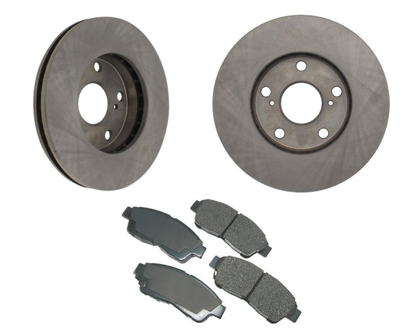 Fits 1992-99 Toyota Camry (2) Front Brake Rotor & Front Ceramic Brake Pads