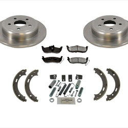 Fits 05-10 Grand Cherokee Rear Brake Rotor Pads Parking Brake Shoes Springs 5Pc