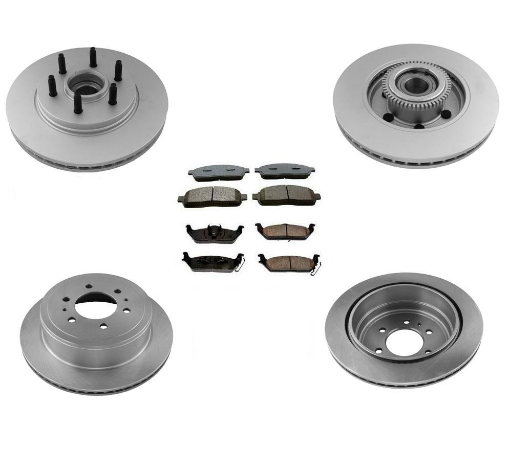 6 Stud Hub Bearing Brake Rotors Pads for Ford Rear Wheel Drive Only F150 05-08