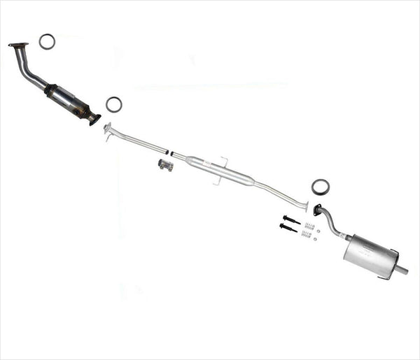 Front Catalytic Converter Middle Resonator Rear Muffler For Honda CR-V 2002-2004