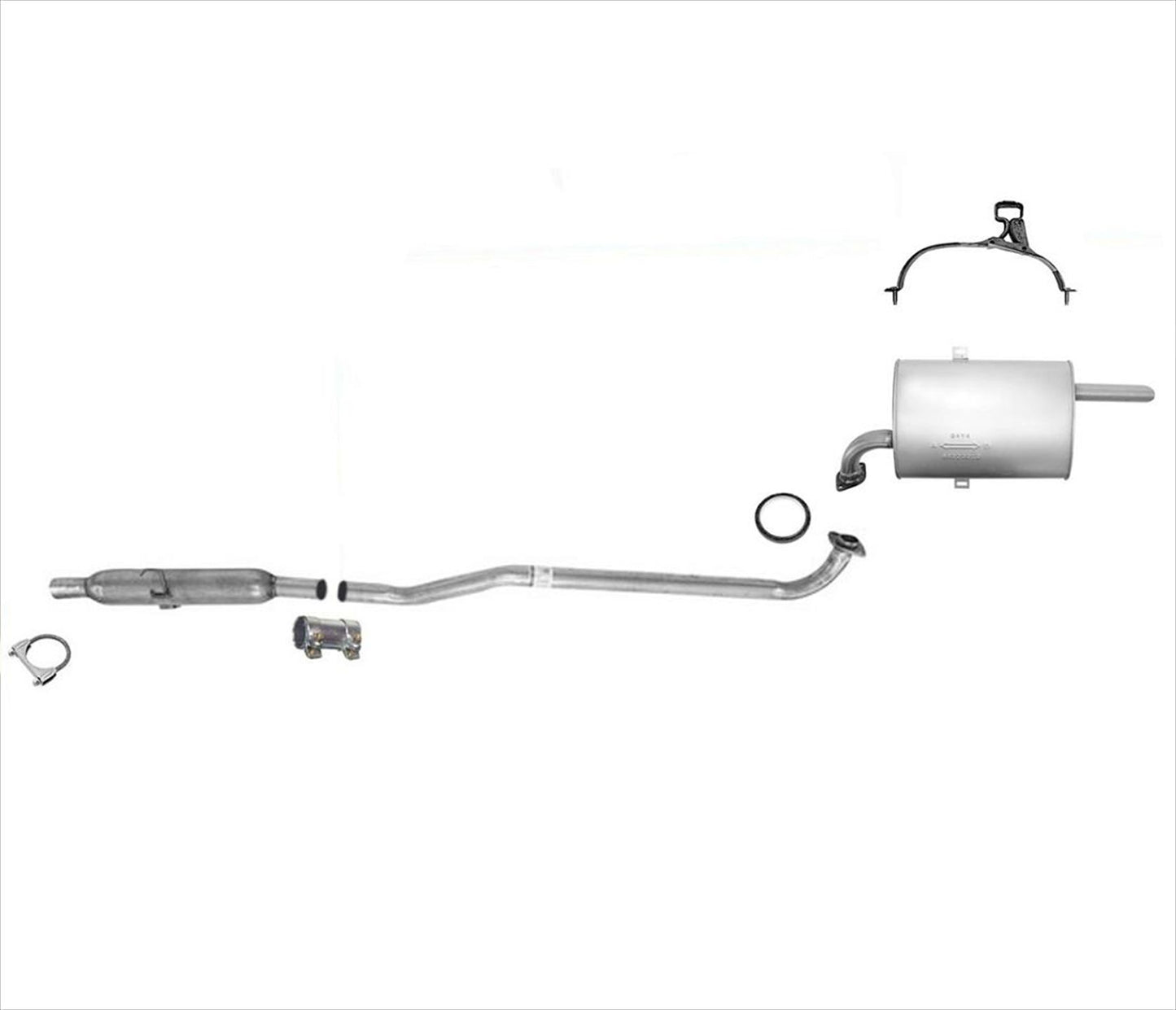 Middle Resonator & Muffler For 1998-2002 Chevrolet Prizm & Toyota Corolla 1.8L