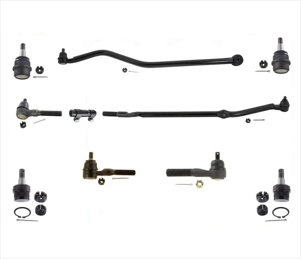 93-98 Grand Cherokee 4.0L Drag Link Tie Rod Rods Ball Joint 10Pc Kit