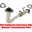 Tubo flexible de transmisión manual de emisiones de California para Honda Acccord 2.3L 98-02