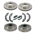 Pastillas de freno de rotores delanteros, zapatas de tambores traseros para Nissan Sentra 02-06 1.8L 4 Stud