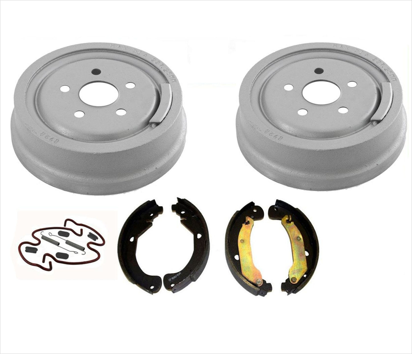 2) Rear Brake Drums & Shoes & Brake Springs for 2003 2004 2005 Cavalier Sunfire
