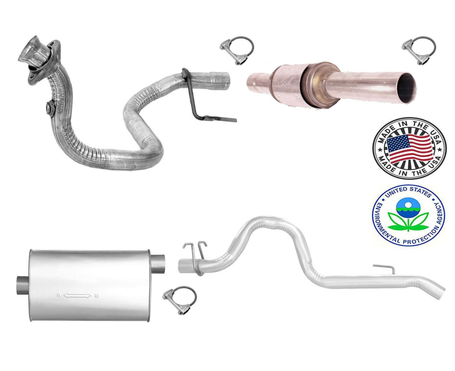 Se adapta al sistema completo de tubo de escape del silenciador convertidor de tubo Eng Wrangler 93-96 4.0L