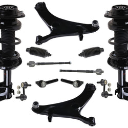 Front Complete Struts Lower Arms Tie Rods Links 12Pc fits 09-13 Subaru Forester