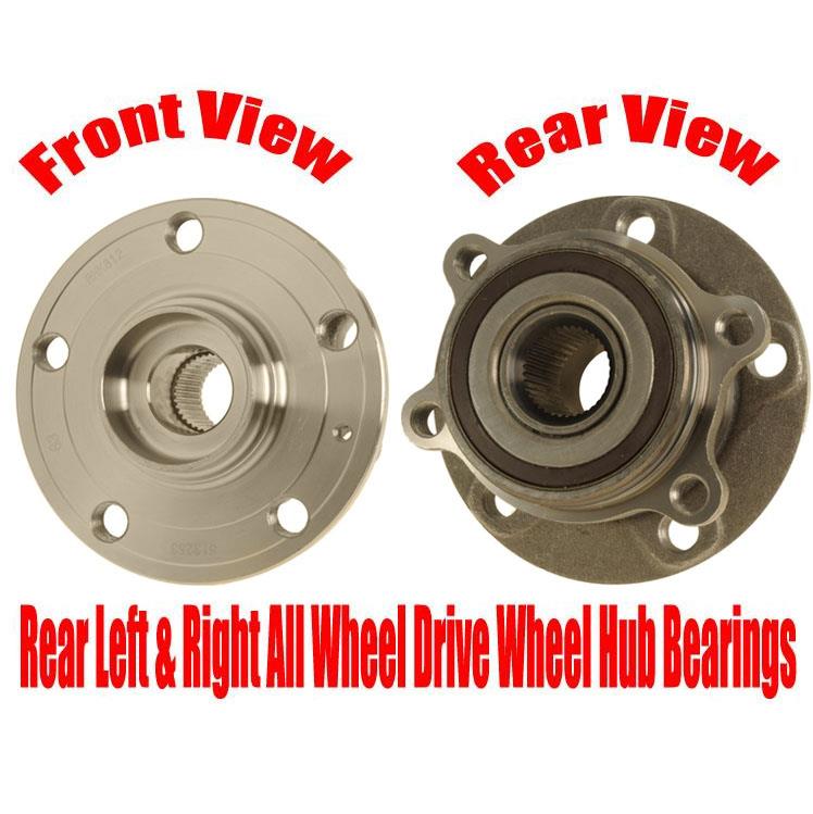 Rear Left & Right Wheel Hub Bearings Assembly for Audi A3 Quattro 2006-2013