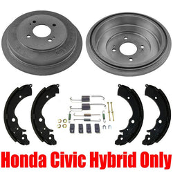 Rear Brake Drums Shoes & Springs 4Pc kit for Honda Civic Hybrid 03-05 ONLY