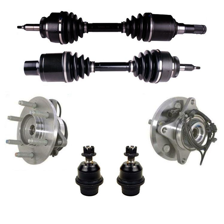 Front Axles Wheel Hub Bearings Lower Ball joints for Ford Expedition 2011-2014