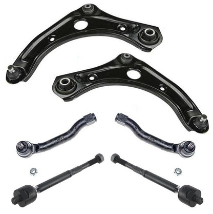 Front Lower Control Arms Inner & Outer Tie Rods For Nissan Versa 1.6L 2012-2019