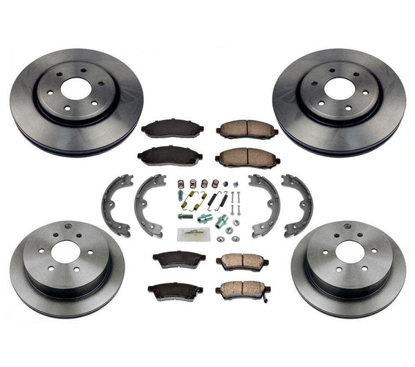 Rotors Ceramic Pads Parking Brake Shoes 8pc for Nissan Xterra Brake 05-15