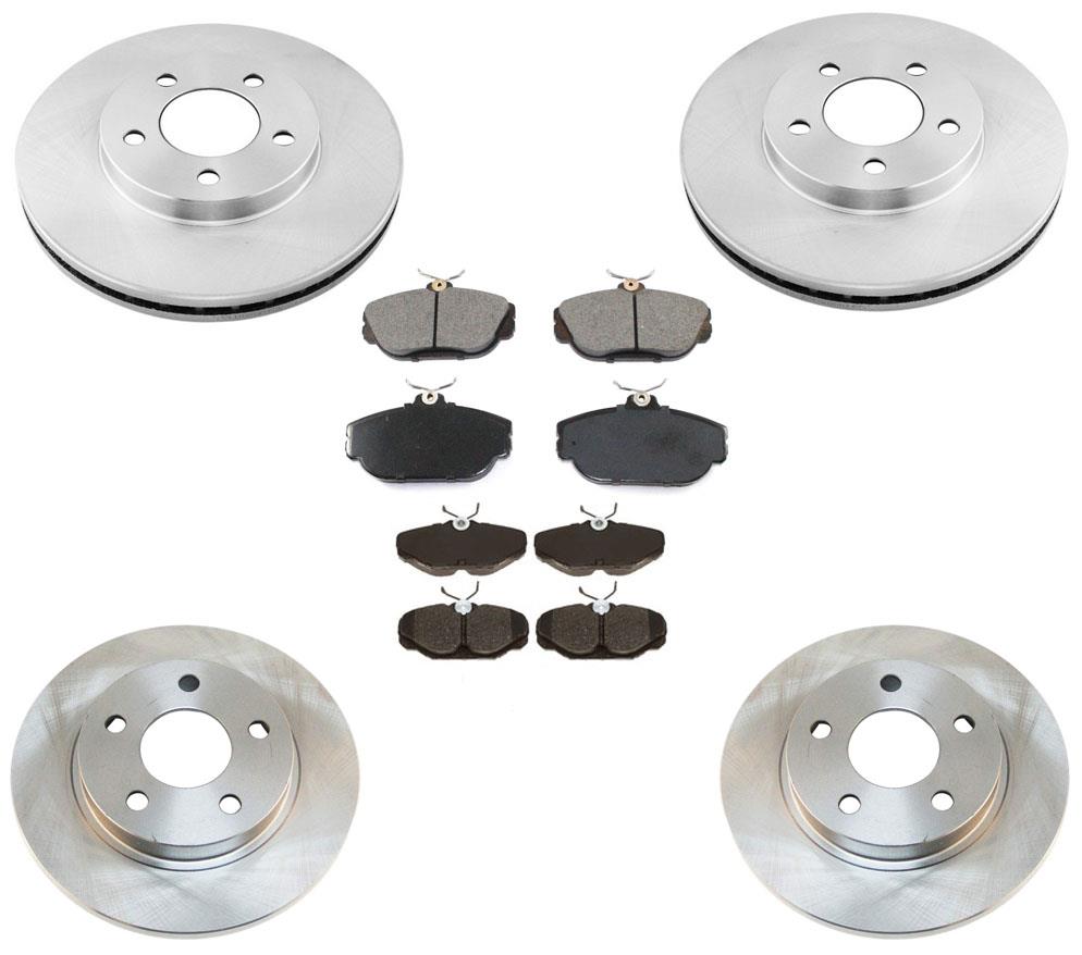 Front Rear Rotors Brake Pads for Ford Taurus With 4 Wheel Disc Brakes 1996-2000
