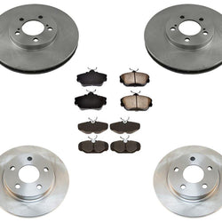 Front & Rear Brake Rotors Ceramic Brake Pads for Lincoln Continental 1995-2002