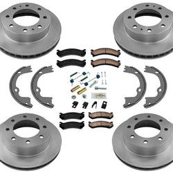 Brake Rotors Ceramic Brake Pads Parking Shoes Spring Kit for Hummer H2 03-09