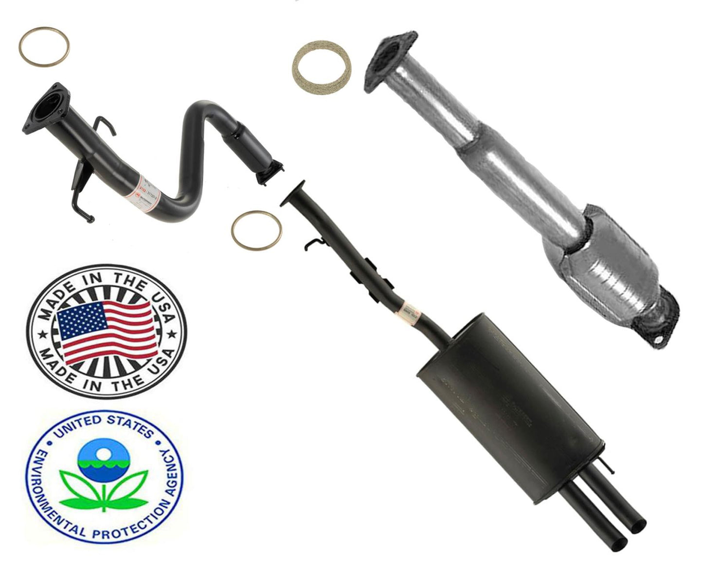 Fits 96-04 Acura RL 3.5L Rear Converter Middle Pipe & Muffler Exhaust System