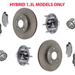 Rodamientos de cubo de rueda delantera, pastillas de freno y rotores para Honda Civic 1.3L 06-11