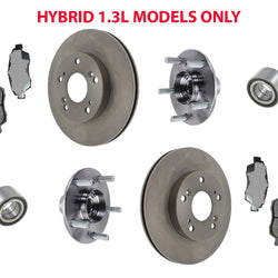 Rodamientos de cubo de rueda delantera, pastillas de freno y rotores para Honda Civic 1.3L 06-11
