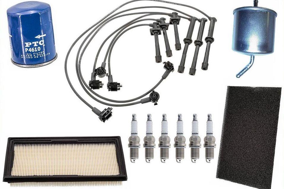 Ignition Wires Platinum Spark Plugs Air Oil Gas Filter for Mazda 626 2.5L 98-02