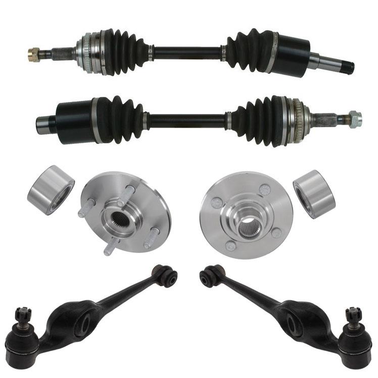 Brazos de control delanteros, rodamientos de cubo, ejes Cv para Saturn SL1 SL2 SW1 94-02, 6 piezas