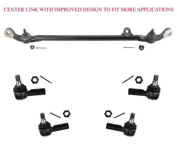 Center Link Inner & Outer Tie Rods Fits For 91-97 Rodeo 92-02 Trooper 5Pc Kit