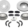 Se adapta a Honda Accord 4 Cly 03-07, rotores delanteros, tambores traseros, almohadillas de cerámica y zapatas traseras