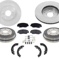 Se adapta a Honda Accord 4 Cly 03-07, rotores delanteros, tambores traseros, almohadillas de cerámica y zapatas traseras