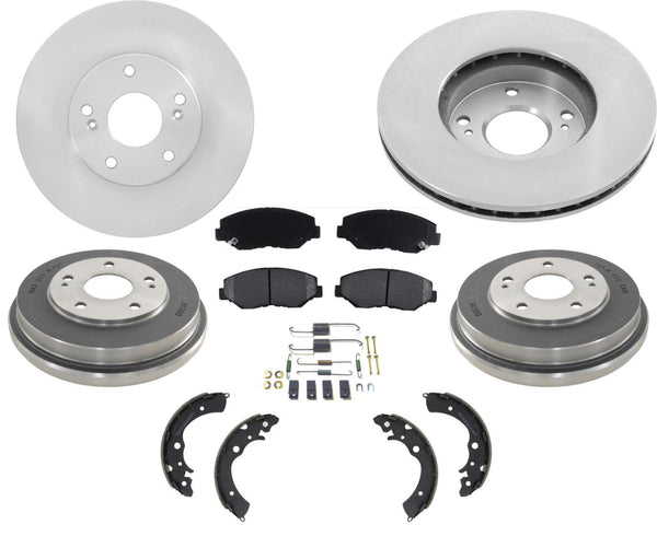 Se adapta a Honda Accord 4 Cly 03-07, rotores delanteros, tambores traseros, almohadillas de cerámica y zapatas traseras
