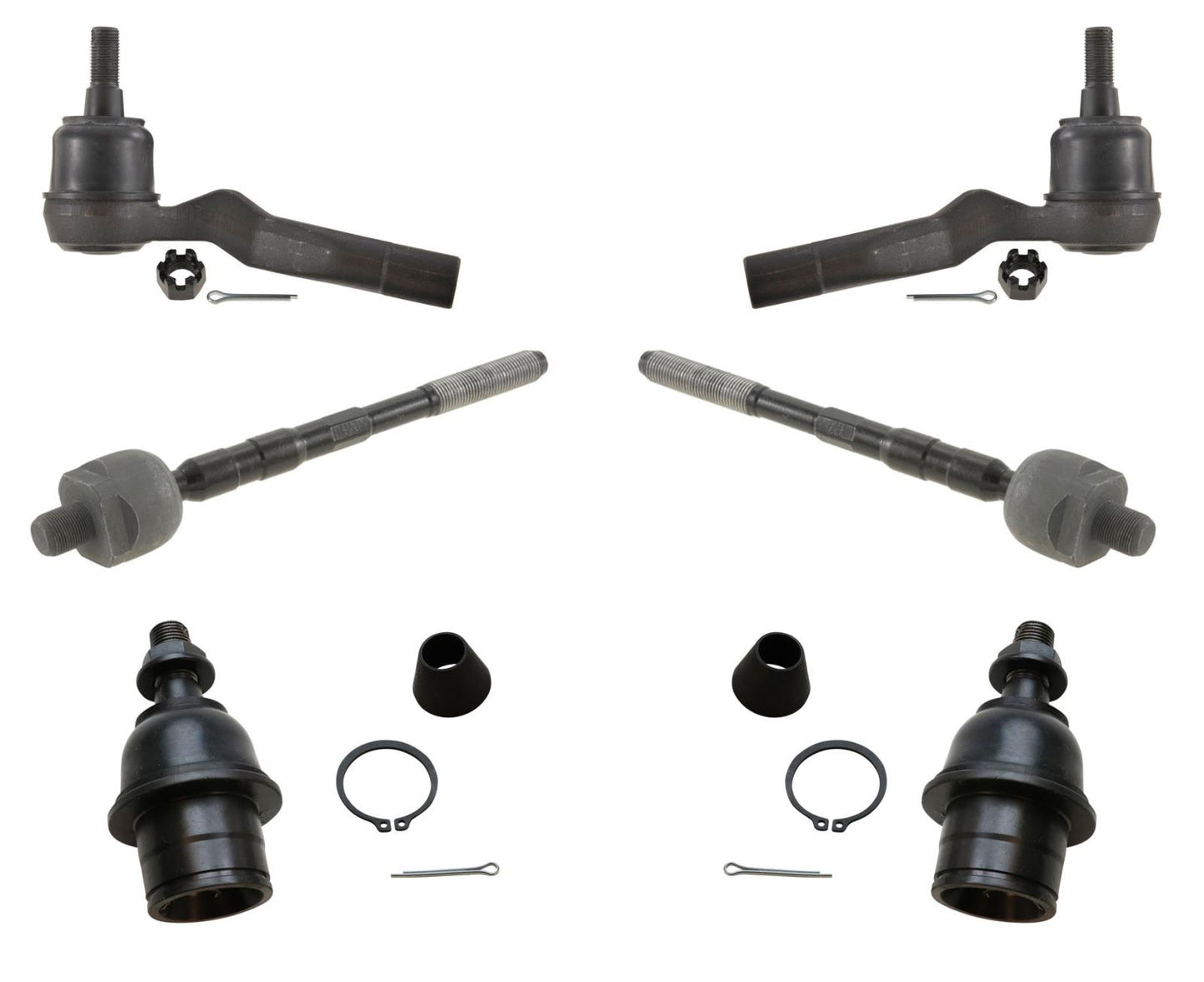 Lower Ball Joints Inner & Outer Tie Rod Ends Kit for 03-09 Nissan 350Z 6pc Kit