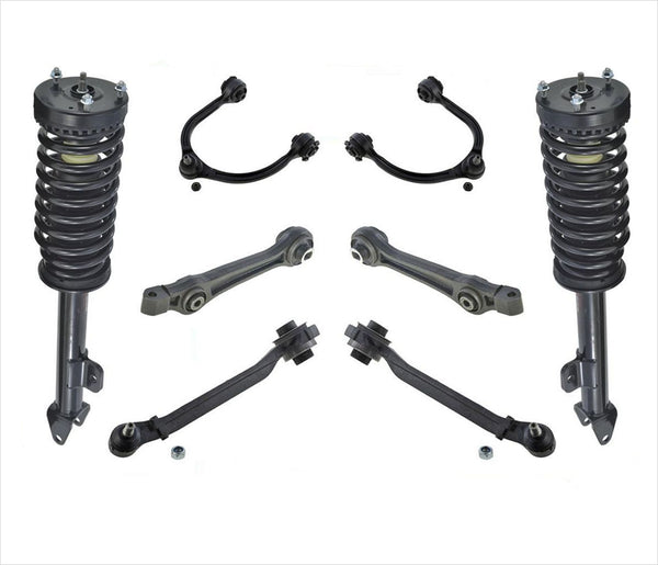 Front 8 Pcs Upper Lower Control Arms & Struts Fits For Chrysler 300 05-10