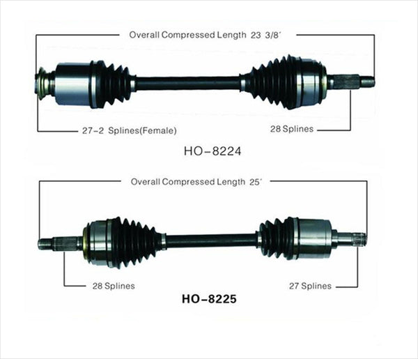 Complete CV Drive Axles for Honda Civic Si 2.0L 6 Speed Manual 06-11