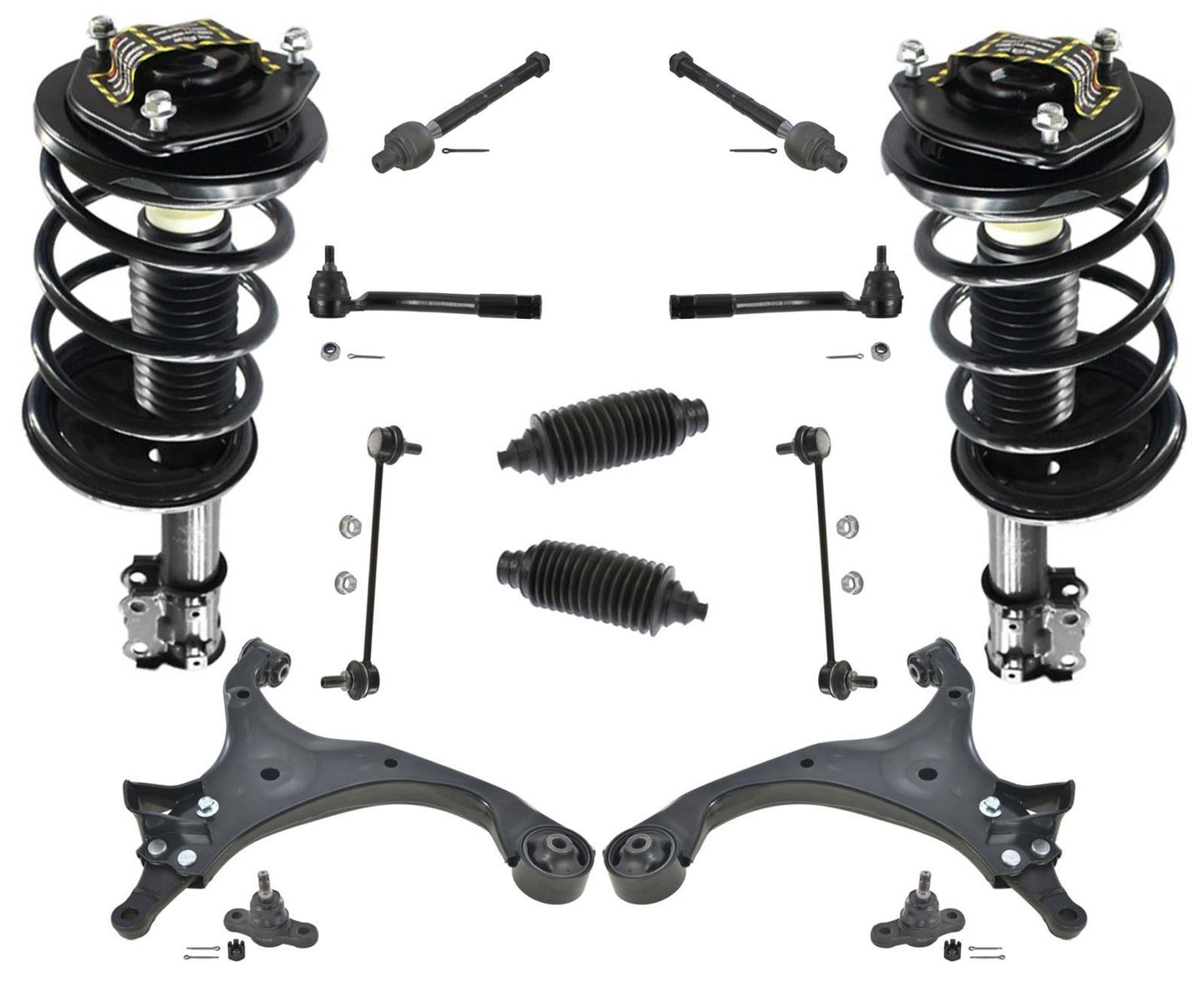 Front Struts Lower Arms Tie Rods Ball Joints & Links 14 Pcs for Kia Optima 07-10