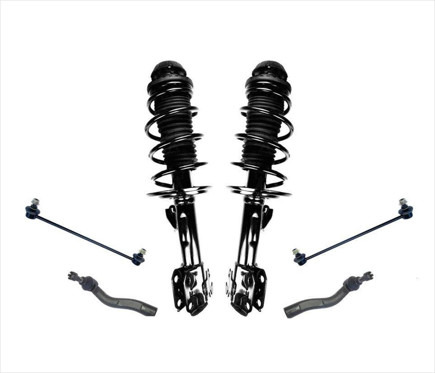 Front Complete Struts W/ Coil Spring Outer Tie Rods & Links For 2006-2014 Yaris