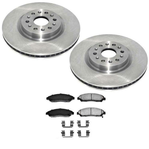 Front Disc Brake Rotors & Ceramic Brake Pads for Cadillac XT5 2017-2019