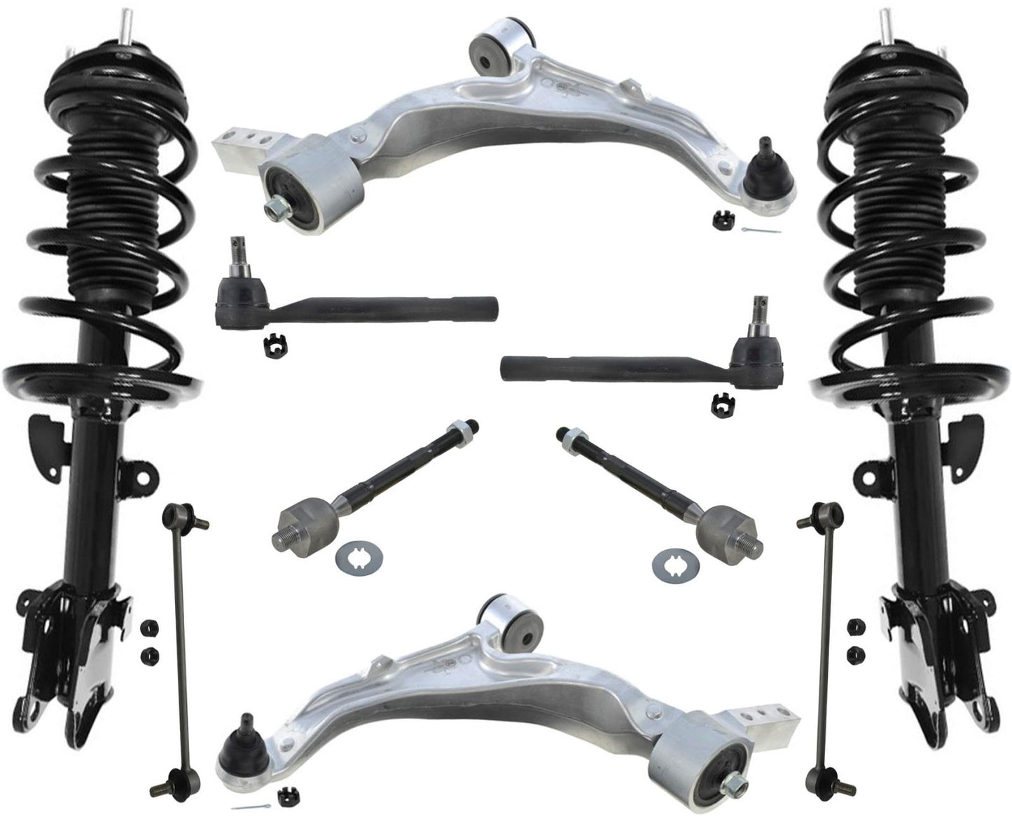 Barras de acoplamiento y enlaces de brazos de control de puntales completos delanteros para Acura MDX 2007-2013