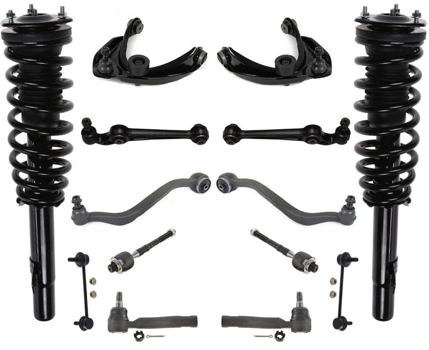 Front Struts Control Arms Tie Rods Links 12 Pcs Fits MKZ Front Wheel Drive 07-09