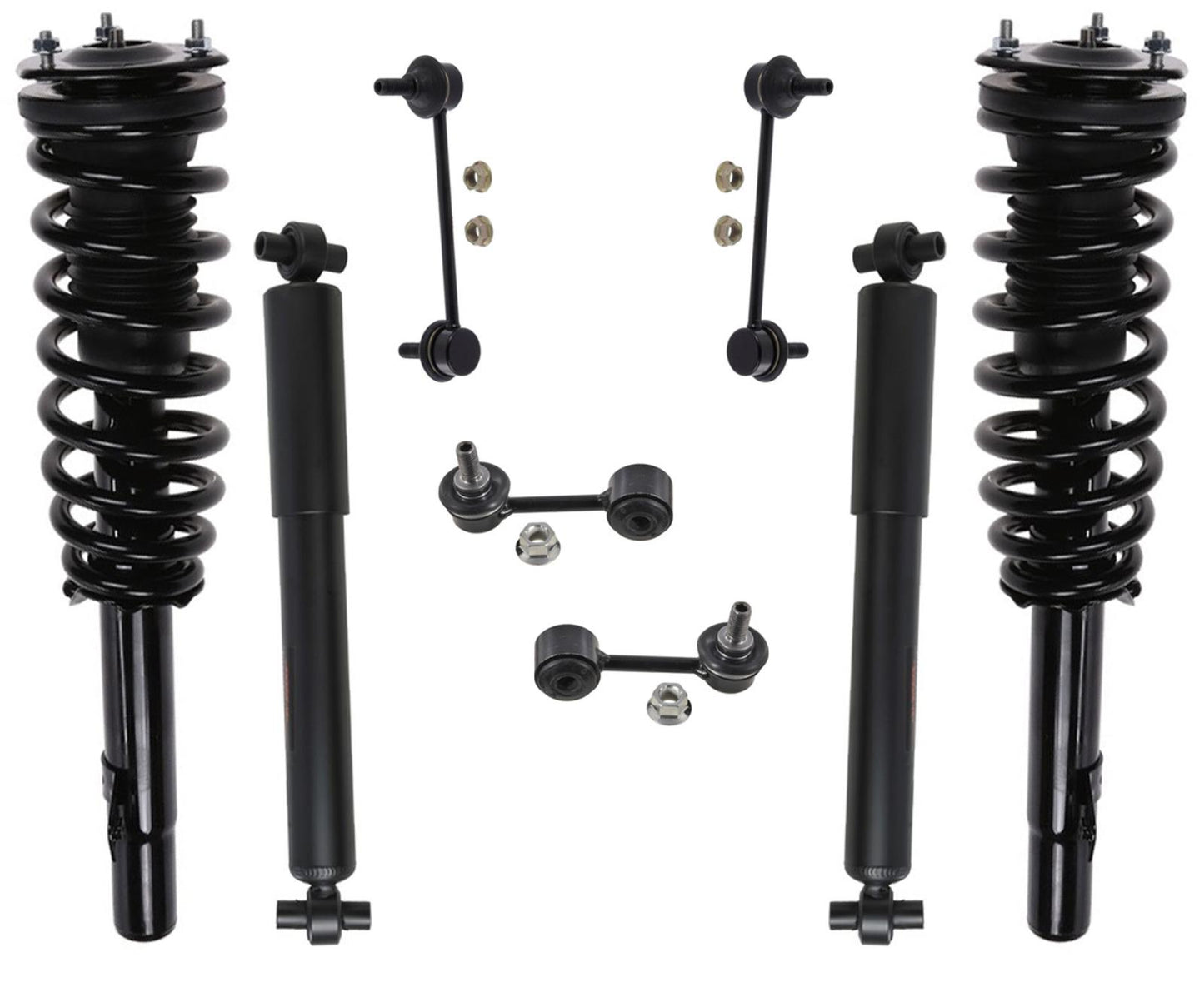 Front Struts Rear Shocks & Links Fits Lincoln MKZ Front Wheel Drive 07-09