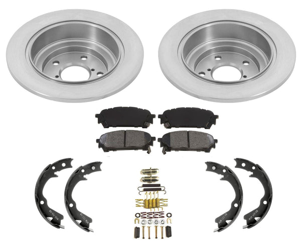 Rear Rotors & Pads Parking Brake Shoes Fits 04-07 Impreza 2.5L Base Non Turbo