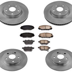 Front Rear Disc Brake Rotors and Ceramic Brake Pads for Toyota Corolla iM 17-18