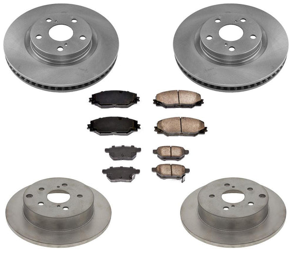 Front Rear Disc Brake Rotors and Ceramic Brake Pads for Toyota Mirai 16-18