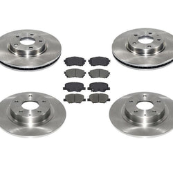 Front & Rear Brake Disc Rotors & Ceramic Brake Pads for Mazda 6 2.5L 2014-2015
