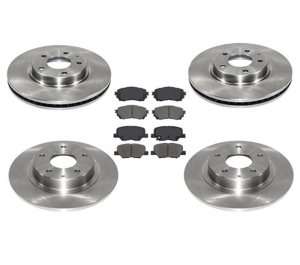 Front & Rear Brake Disc Rotors & Ceramic Brake Pads for Mazda 6 2.5L 2014-2015