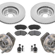 Front Wheel Bearings Brake Rotors Pads & Ball Joints Fits 09 - 04/14/10 Forester