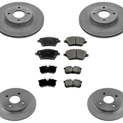 Brake Rotors Brake Pads for Ford Fiesta ST 14-19 With 4 Wheel Disc Brakes 6Pc