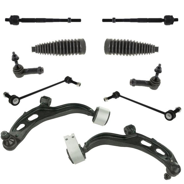 Front Control Arms Sway Bar Links Tie Rods Boots for Ford Taurus 10Pc Kit 10-17