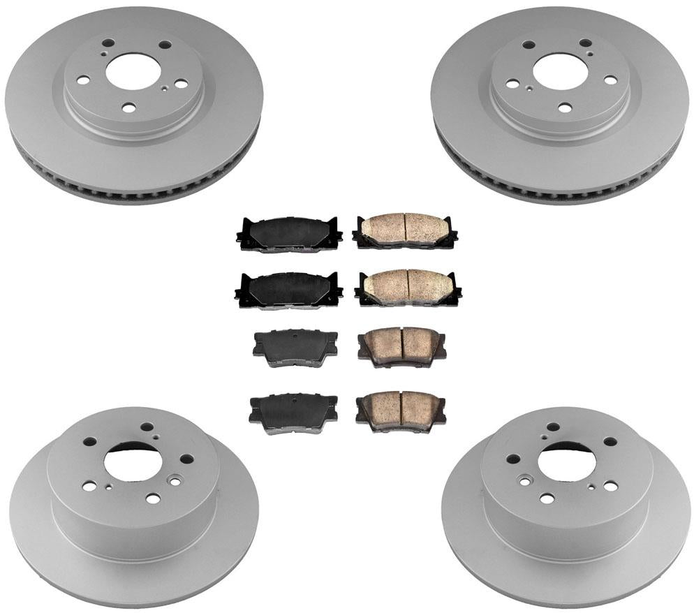 Front Rear Brake Rotors & Ceramic Brake Pads for Toyota Avalon 6pc 2016-2018