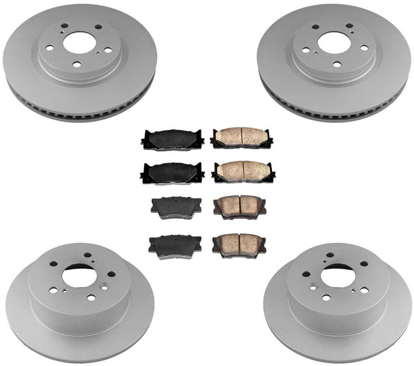 Rotores de freno delantero trasero y pastillas de freno de cerámica para Toyota Avalon 6 piezas 2016-2018